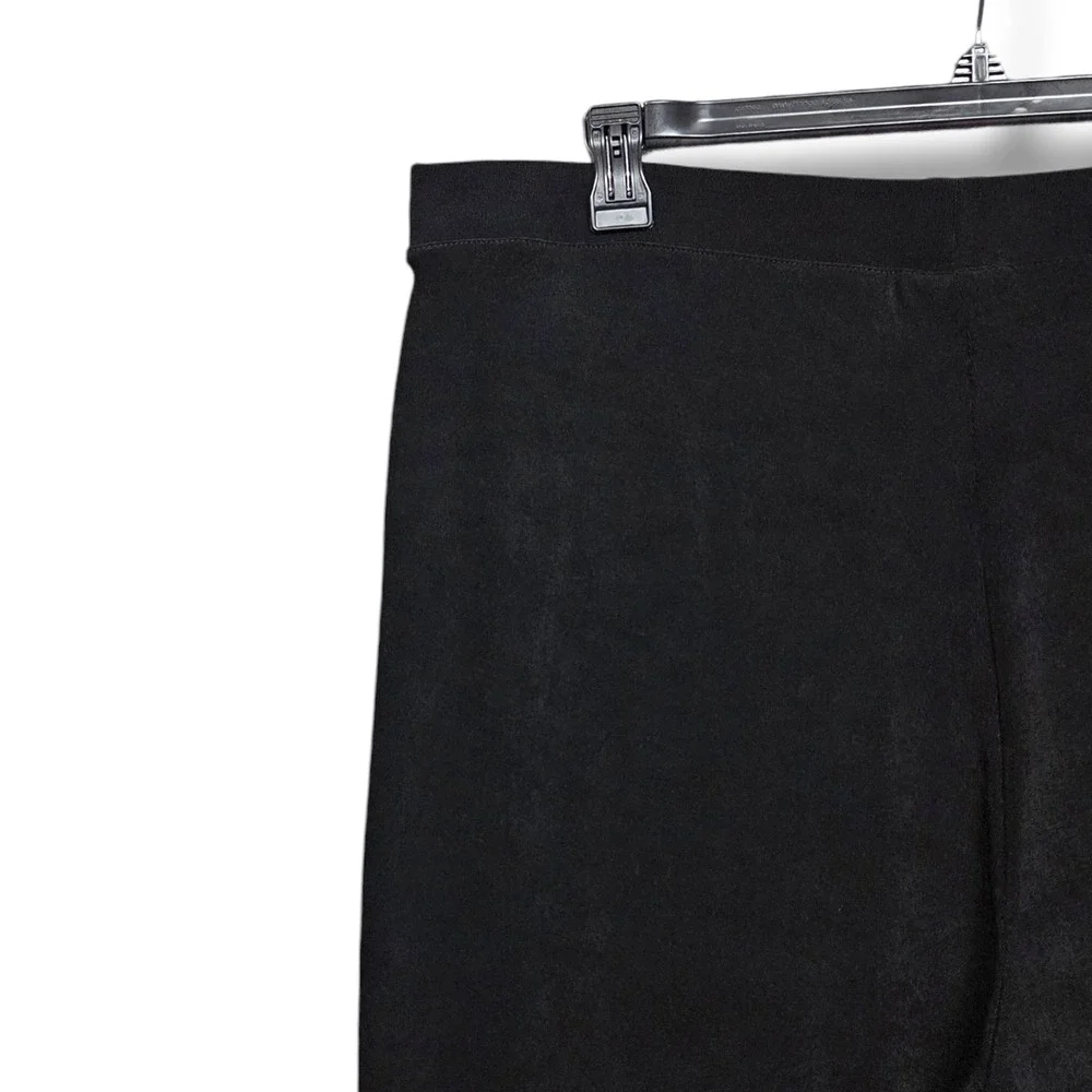 Chicos Travelers Wide Leg Pocket Pants Womens XL Black High Rise